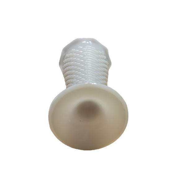 Milk Glass Hobnail Fosteria Vase With Ruffled Edge - Picture 4 of 4